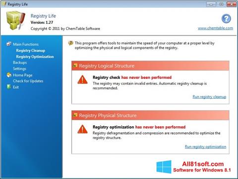 Στιγμιότυπο οθόνης Registry Life Windows 8.1