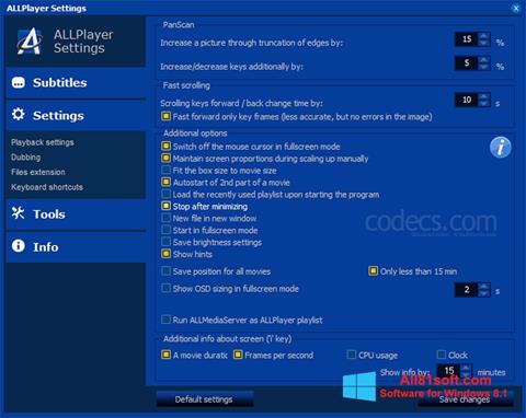 Στιγμιότυπο οθόνης ALLPlayer Windows 8.1