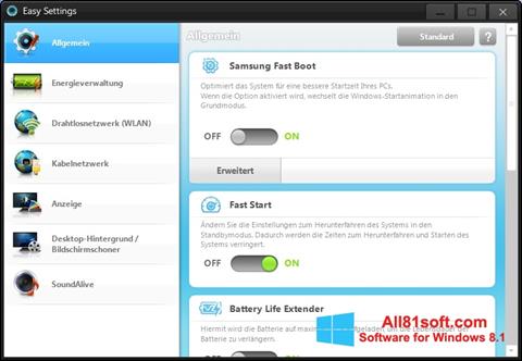 Στιγμιότυπο οθόνης Easy Settings Windows 8.1