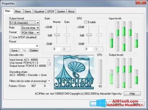 Στιγμιότυπο οθόνης AC3Filter Windows 8.1