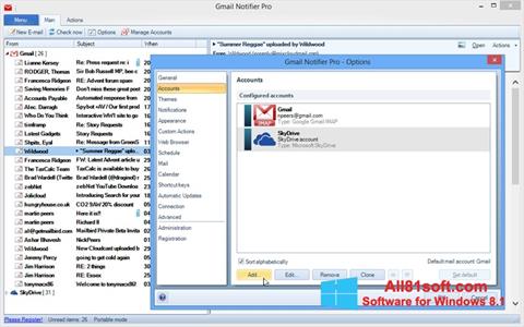 Στιγμιότυπο οθόνης Gmail Notifier Windows 8.1