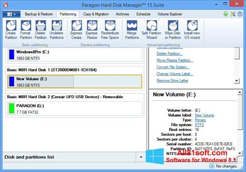 Στιγμιότυπο οθόνης Paragon Hard Disk Manager Windows 8.1