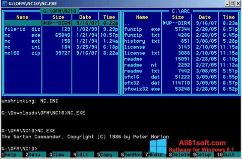 Στιγμιότυπο οθόνης Norton Commander Windows 8.1