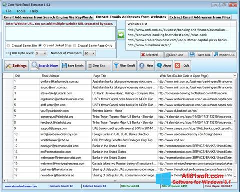 Στιγμιότυπο οθόνης eMail Extractor Windows 8.1