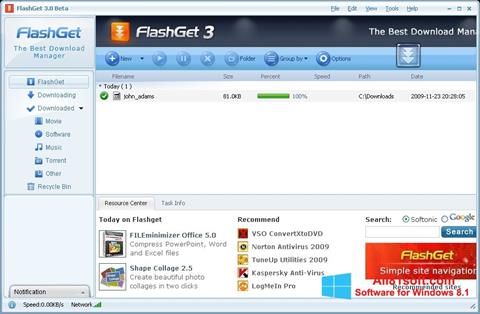 Στιγμιότυπο οθόνης FlashGet Windows 8.1
