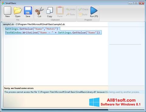 Στιγμιότυπο οθόνης Small Basic Windows 8.1