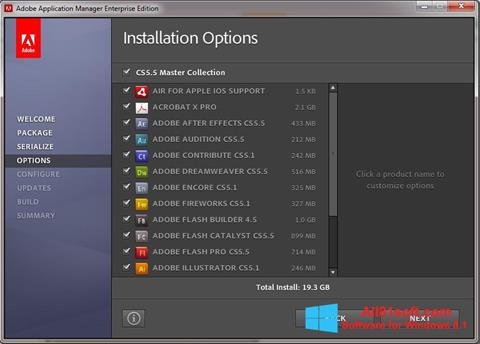 Στιγμιότυπο οθόνης Adobe Application Manager Windows 8.1