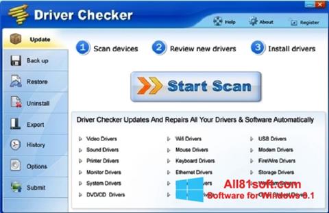 Στιγμιότυπο οθόνης Driver Checker Windows 8.1