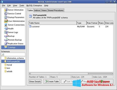 Στιγμιότυπο οθόνης MySQL Windows 8.1