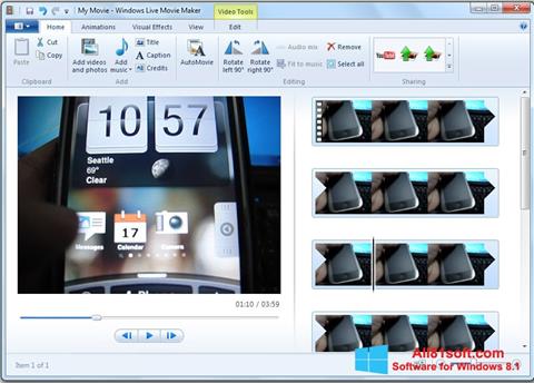 Στιγμιότυπο οθόνης Windows Live Movie Maker Windows 8.1