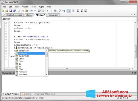Στιγμιότυπο οθόνης Pascal ABC Windows 8.1