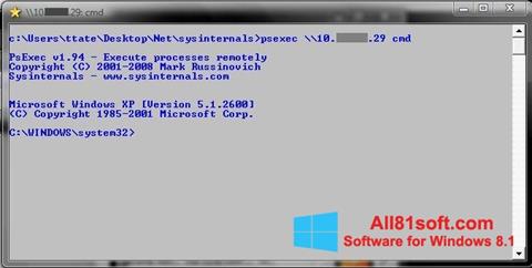 Στιγμιότυπο οθόνης PsExec Windows 8.1