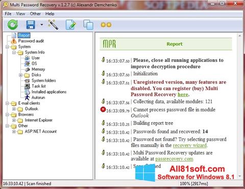 Στιγμιότυπο οθόνης Multi Password Recovery Windows 8.1
