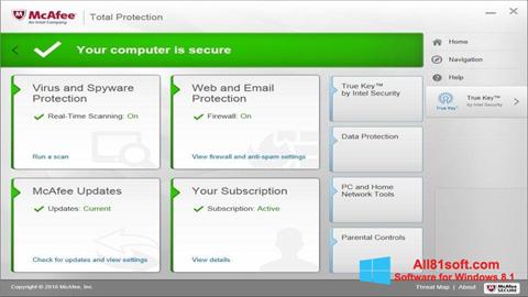 Στιγμιότυπο οθόνης McAfee Total Protection Windows 8.1