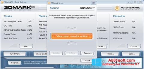Στιγμιότυπο οθόνης 3DMark06 Windows 8.1