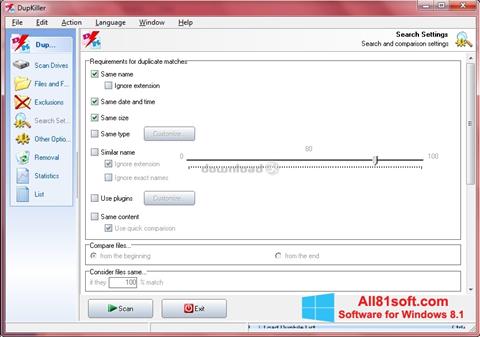 Στιγμιότυπο οθόνης DupKiller Windows 8.1