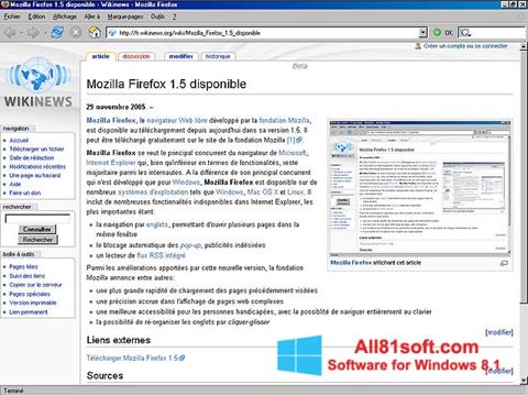 Στιγμιότυπο οθόνης Mozilla Firefox Windows 8.1
