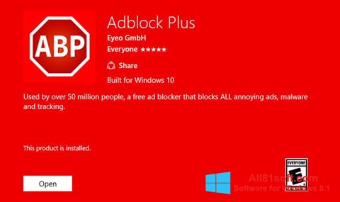 Στιγμιότυπο οθόνης Adblock Plus Windows 8.1
