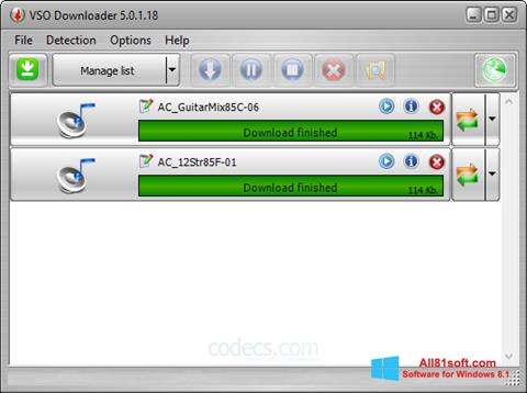 Στιγμιότυπο οθόνης VSO Downloader Windows 8.1