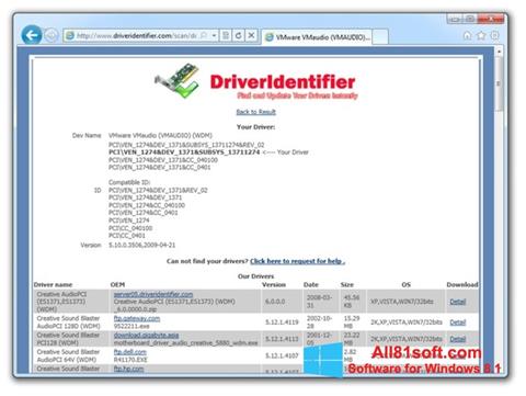 Στιγμιότυπο οθόνης Driver Identifier Windows 8.1