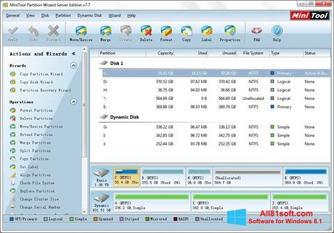 Στιγμιότυπο οθόνης MiniTool Partition Wizard Windows 8.1
