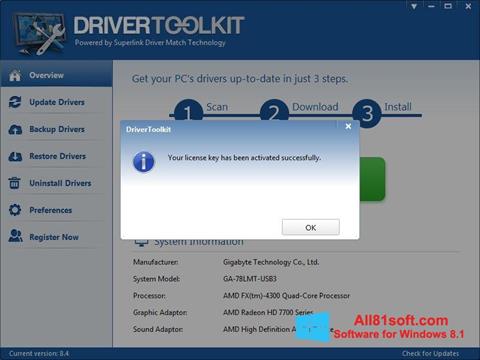 Στιγμιότυπο οθόνης Driver Toolkit Windows 8.1