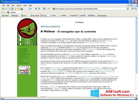 Στιγμιότυπο οθόνης K-Meleon Windows 8.1