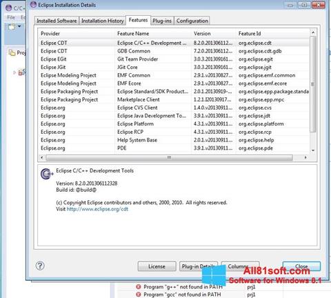 Στιγμιότυπο οθόνης Eclipse Windows 8.1