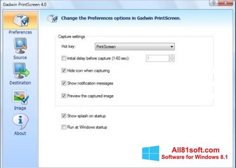 Στιγμιότυπο οθόνης Gadwin PrintScreen Windows 8.1