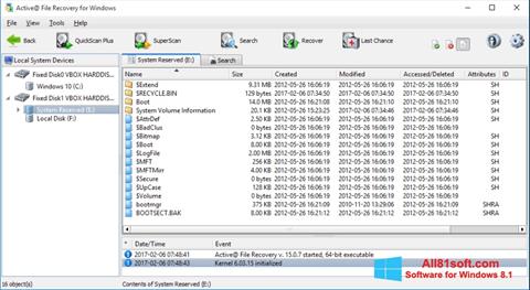 Στιγμιότυπο οθόνης Active File Recovery Windows 8.1