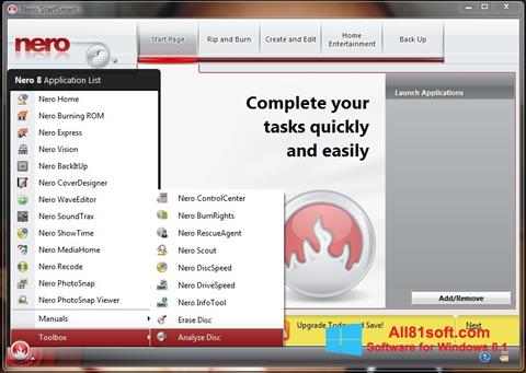 Στιγμιότυπο οθόνης Nero StartSmart Windows 8.1