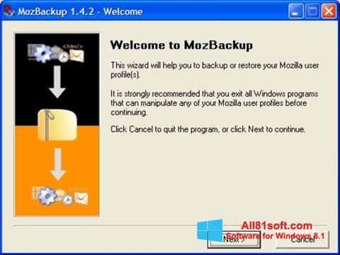 Στιγμιότυπο οθόνης MozBackup Windows 8.1