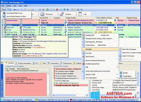 Στιγμιότυπο οθόνης AnVir Task Manager Windows 8.1