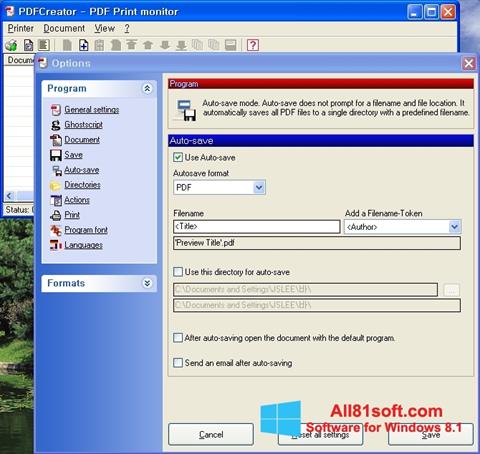 Στιγμιότυπο οθόνης PDFCreator Windows 8.1