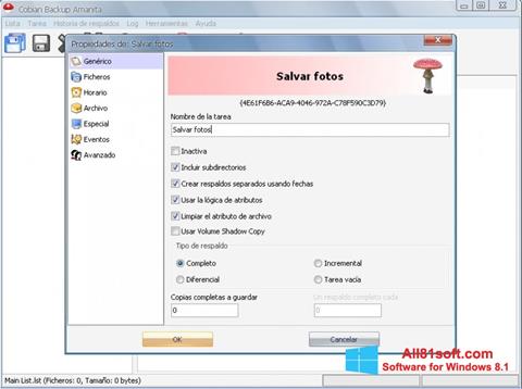 Στιγμιότυπο οθόνης Cobian Backup Windows 8.1