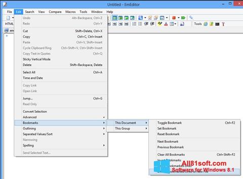 Στιγμιότυπο οθόνης EmEditor Windows 8.1