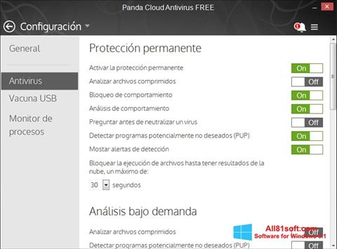 Στιγμιότυπο οθόνης Panda Cloud Windows 8.1