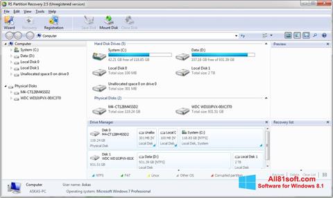 Στιγμιότυπο οθόνης RS Partition Recovery Windows 8.1