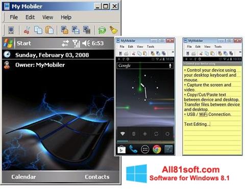 Στιγμιότυπο οθόνης MyMobiler Windows 8.1
