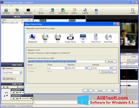 Στιγμιότυπο οθόνης VideoPad Video Editor Windows 8.1