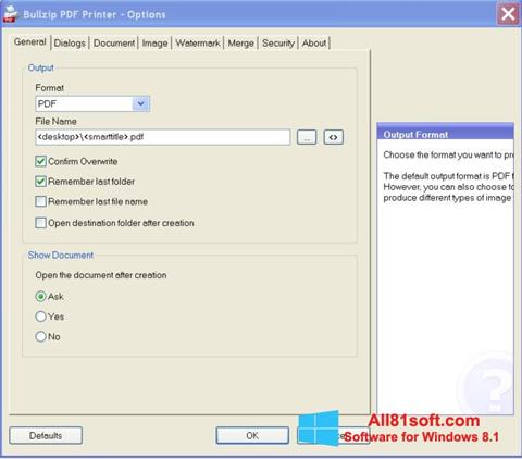 Στιγμιότυπο οθόνης BullZip PDF Printer Windows 8.1