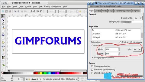 Στιγμιότυπο οθόνης Inkscape Windows 8.1