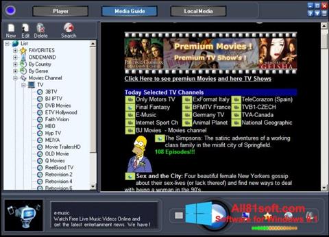 Στιγμιότυπο οθόνης Online TV Live Windows 8.1