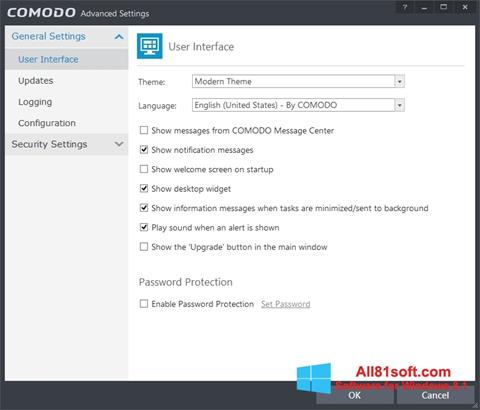 Στιγμιότυπο οθόνης Comodo Internet Security Windows 8.1