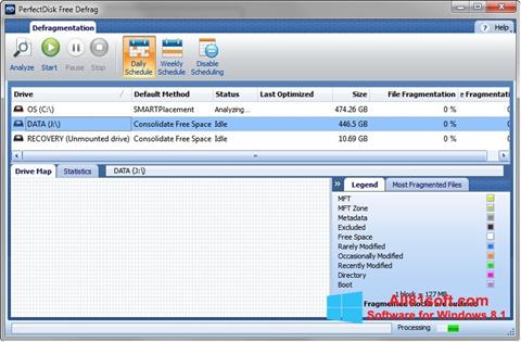 Στιγμιότυπο οθόνης PerfectDisk Windows 8.1