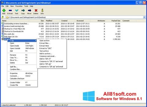 Στιγμιότυπο οθόνης 7-Zip Windows 8.1