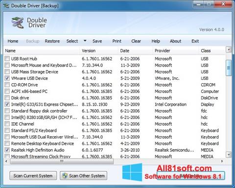 Στιγμιότυπο οθόνης Double Driver Windows 8.1