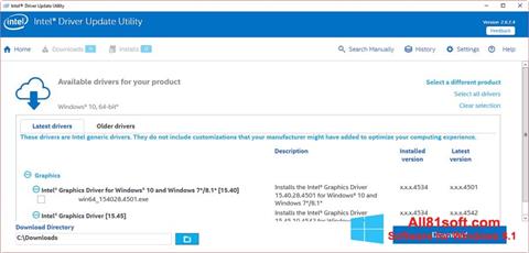 Στιγμιότυπο οθόνης Intel Driver Update Utility Windows 8.1
