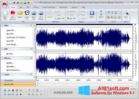 Στιγμιότυπο οθόνης Free Audio Editor Windows 8.1