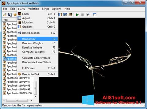 Στιγμιότυπο οθόνης Apophysis Windows 8.1